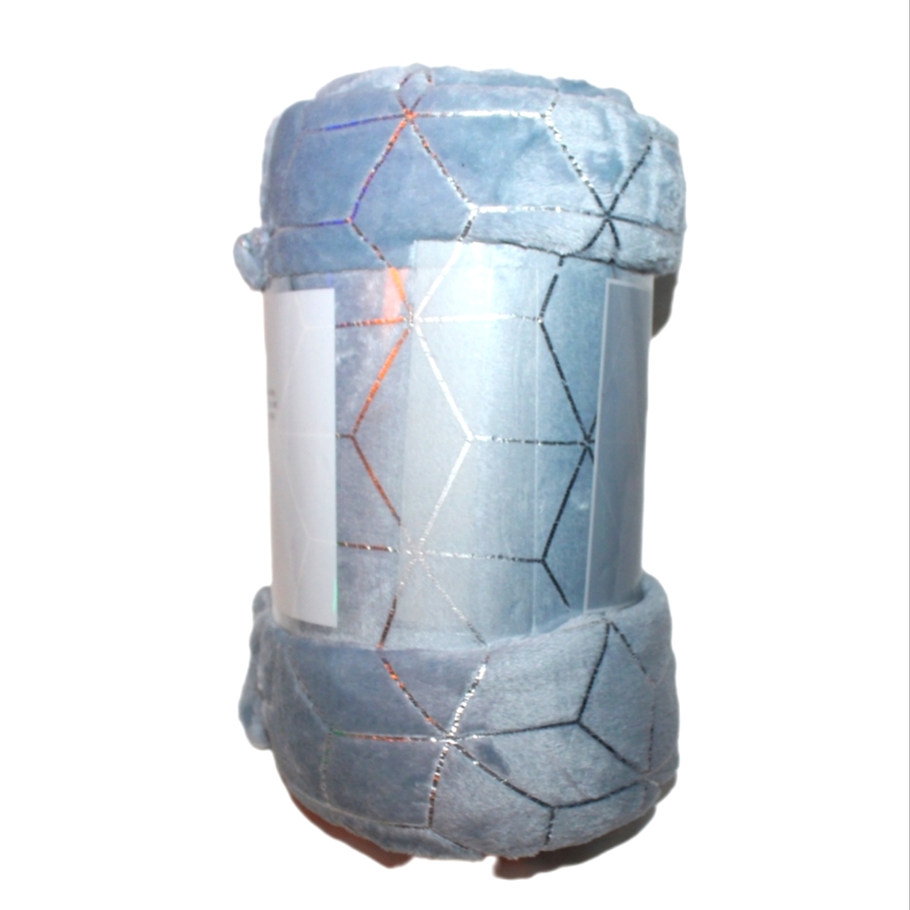 Comfort Bay Metallic Throw Blanket - Blue - Picture 7 of 11